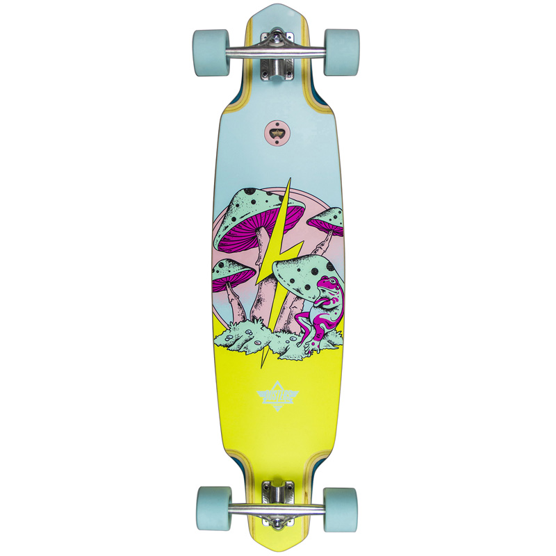 Dusters Fungi Complete Drop Through Longboard Blue/Yellow 38.0